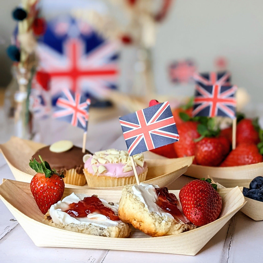 Street Party Pack Union Jack Food Flags & Canape Bowls The Danes