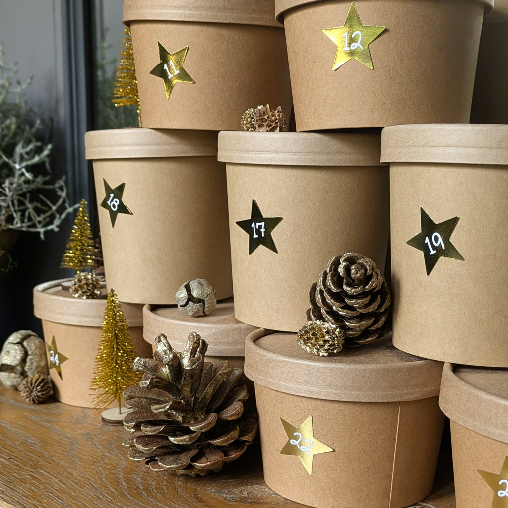 1-24 Christmas Stickers & Boxes - Scandi Kraft Advent & Countdown Calender - Thedanes.co.uk - Creative & Sustainable Living The Scandinavian Way