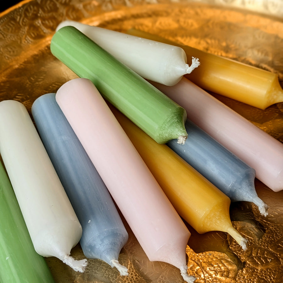 10 Short Dinner Candles | Pastel Assortment - Thedanes.co.uk - Creative & Sustainable Living The Scandinavian Way
