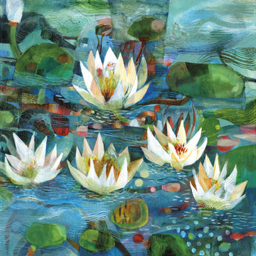 Water Lilies Paper Napkins - Nelumbo by Esté MacLeod