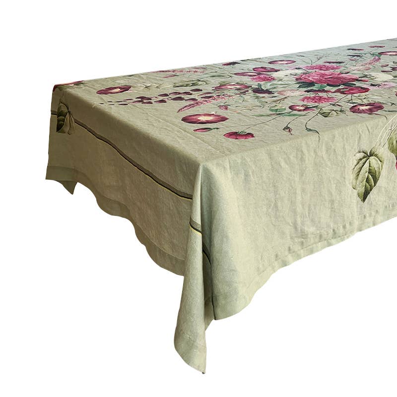 Linen Tablecloth 145x220 cm | Blossom Garden - Thedanes.co.uk - Creative & Sustainable Living The Scandinavian Way