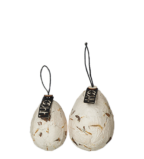 2 Hanging Easter Egg Decorations, Lotus Petals | Zero Waste Recycled Paper - Thedanes.co.uk - Creative & Sustainable Living The Scandinavian Way