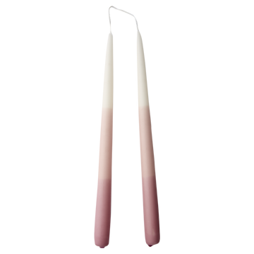 2 Tapered Dinner Candles | Pink & Ivory Ombre - Thedanes.co.uk - Creative & Sustainable Living The Scandinavian Way