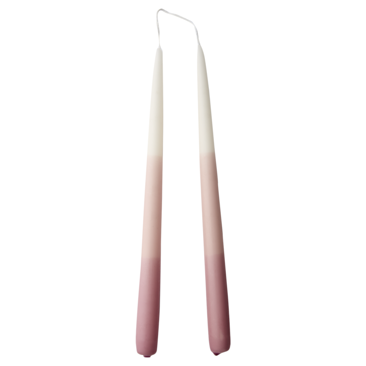 2 Tapered Dinner Candles | Pink & Ivory Ombre - Thedanes.co.uk - Creative & Sustainable Living The Scandinavian Way