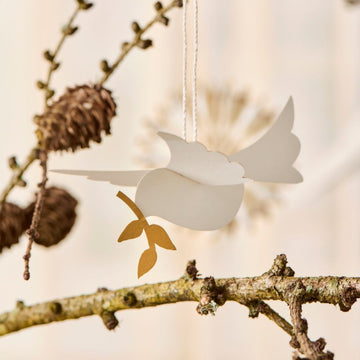 2 White Hanging Paper Peace Dove Decorations - Thedanes.co.uk - Creative & Sustainable Living The Scandinavian Way