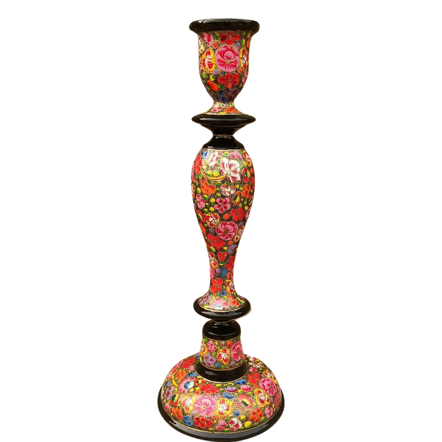 Kashmir Wooden Candle Stick Holder 12
