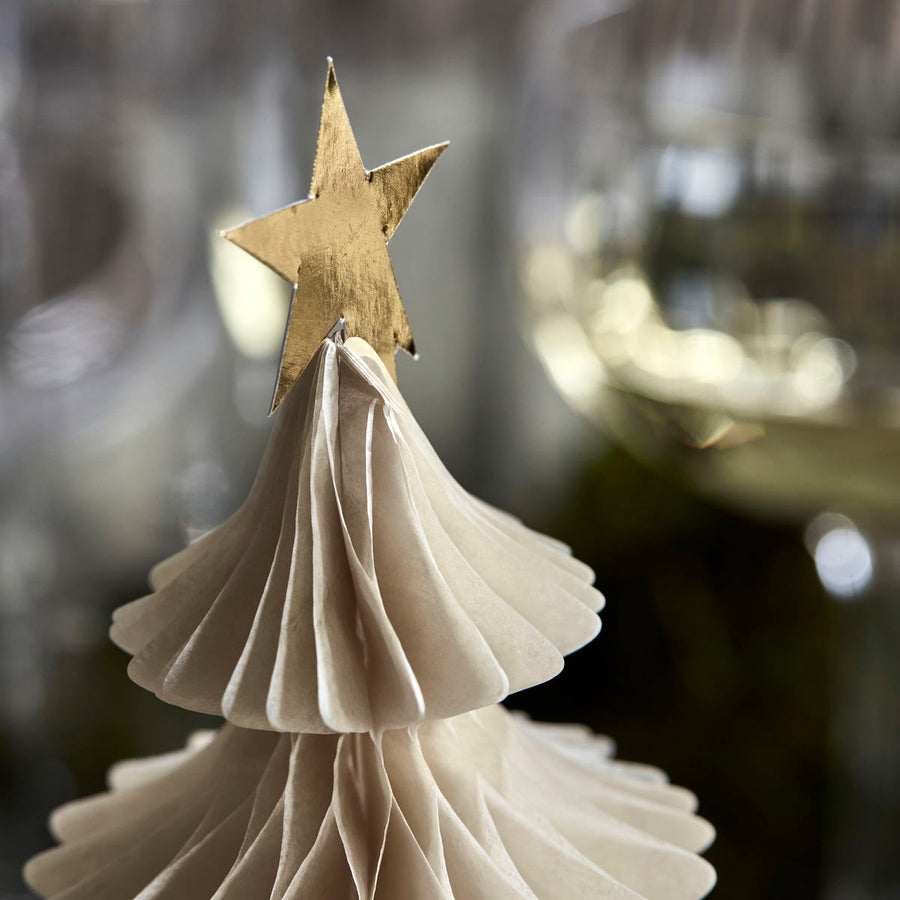 Ivory Christmas Paper Trees Decorations | Set of 3 - Thedanes.co.uk - Creative & Sustainable Living The Scandinavian Way