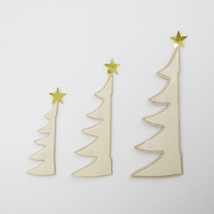 Ivory Christmas Paper Trees Decorations | Set of 3 - Thedanes.co.uk - Creative & Sustainable Living The Scandinavian Way