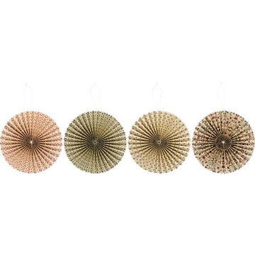 Paper Fan Rosette Christmas Decorations | Set of 2 in Assorted Colours - Thedanes.co.uk - Creative & Sustainable Living The Scandinavian Way