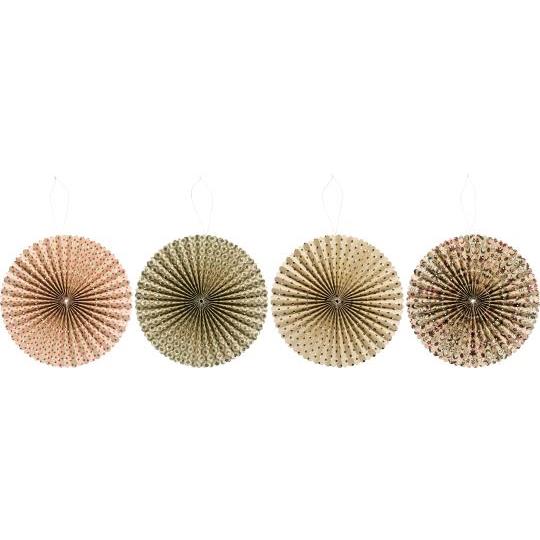 Paper Fan Rosette Christmas Decorations | Set of 2 in Assorted Colours - Thedanes.co.uk - Creative & Sustainable Living The Scandinavian Way