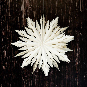 Vela White Paper Snowflake Wall Decoration - 30cm - Thedanes.co.uk - Creative & Sustainable Living The Scandinavian Way