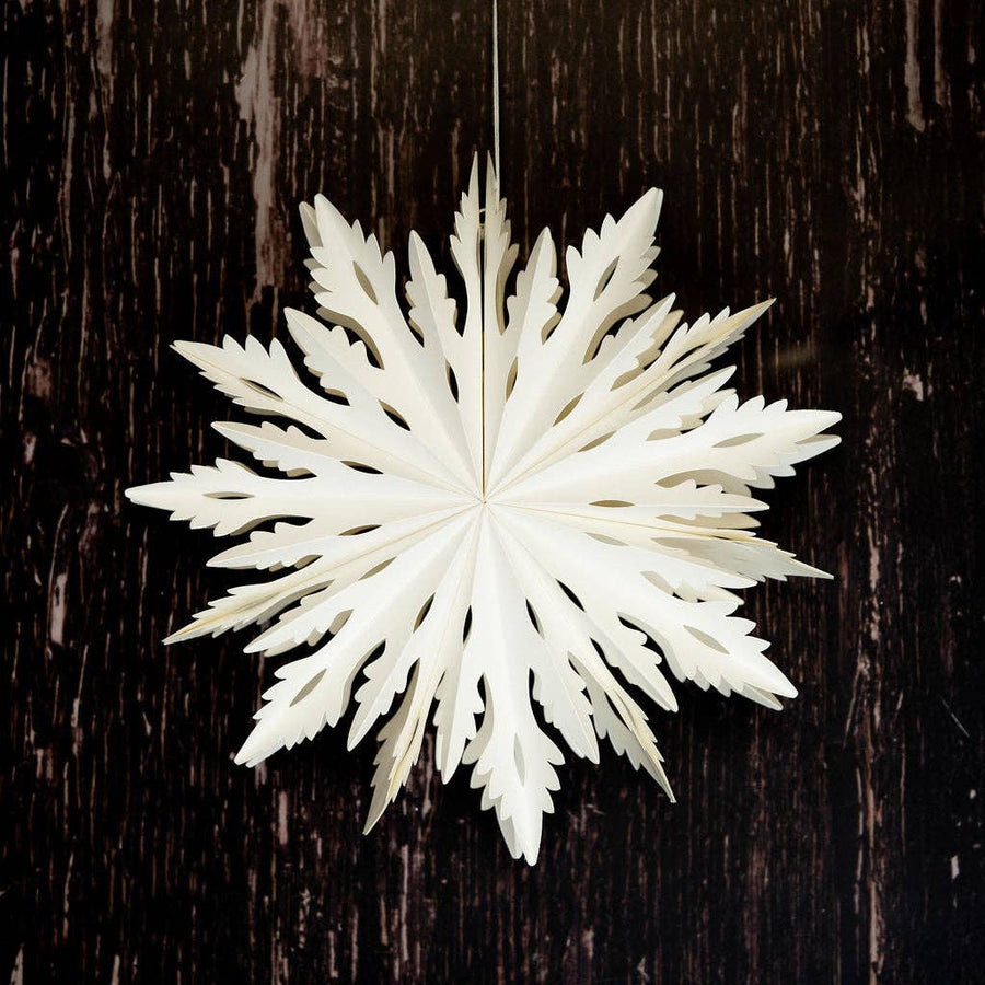 Vela White Paper Snowflake Wall Decoration - 30cm - Thedanes.co.uk - Creative & Sustainable Living The Scandinavian Way