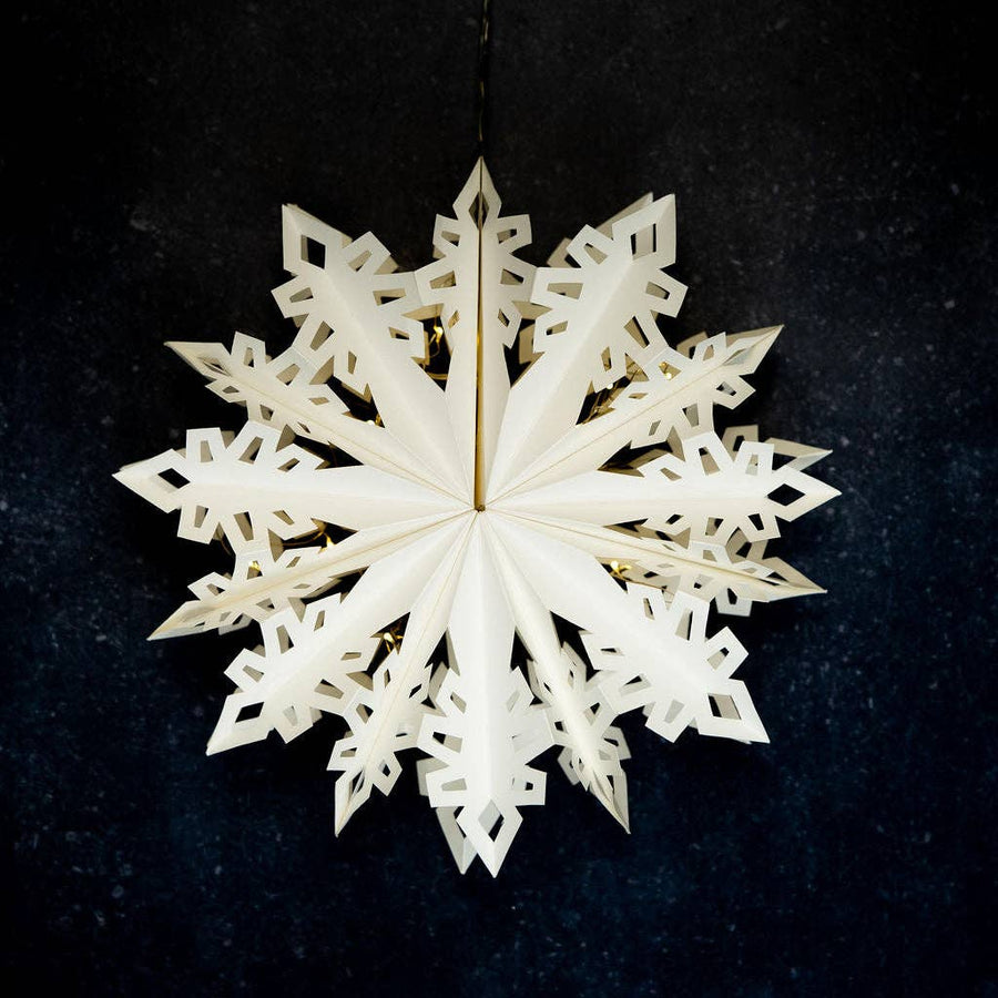 Musca LED Lit Paper Snowflake Lantern - Thedanes.co.uk - Creative & Sustainable Living The Scandinavian Way