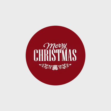 Merry Christmas 50mm Stickers | 10 Classic Red & White Design