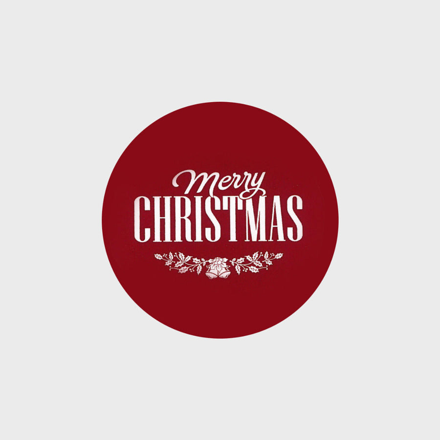 Merry Christmas 50mm Stickers | 10 Classic Red & White Design