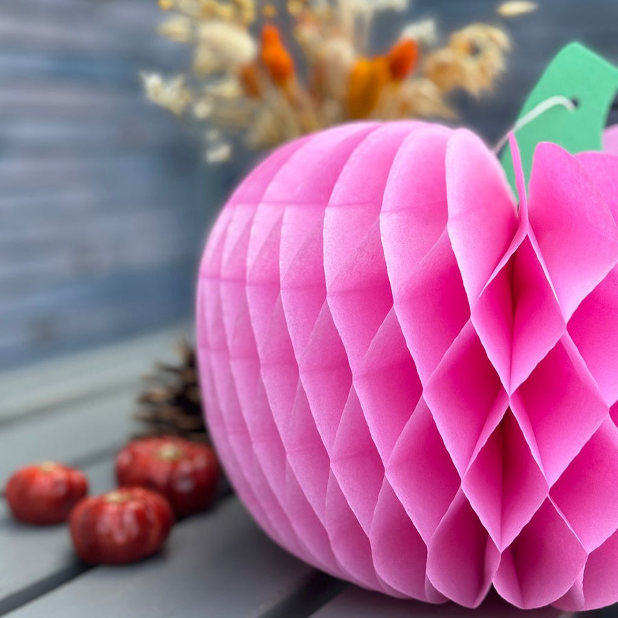Honeycomb Paper Pumpkin Decoration | Rose Pink - Thedanes.co.uk - Creative & Sustainable Living The Scandinavian Way
