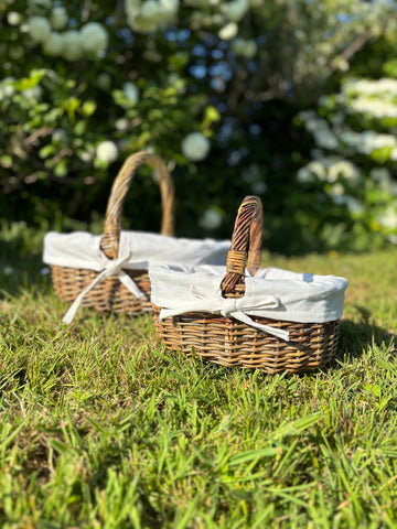 Wicker Gift Basket with Cotton Liner | Set of Two - Thedanes.co.uk - Creative & Sustainable Living The Scandinavian Way