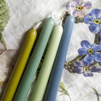 8 Tapered Dinner Candles | Green & Blue Colour Mix - Thedanes.co.uk - Creative & Sustainable Living The Scandinavian Way
