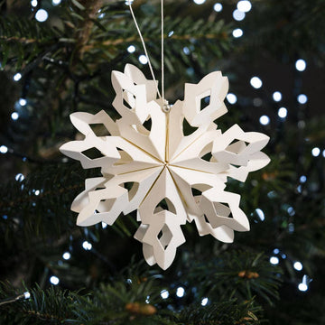 White Paper Snowflake Hanging Decoration | 11cm - Thedanes.co.uk - Creative & Sustainable Living The Scandinavian Way