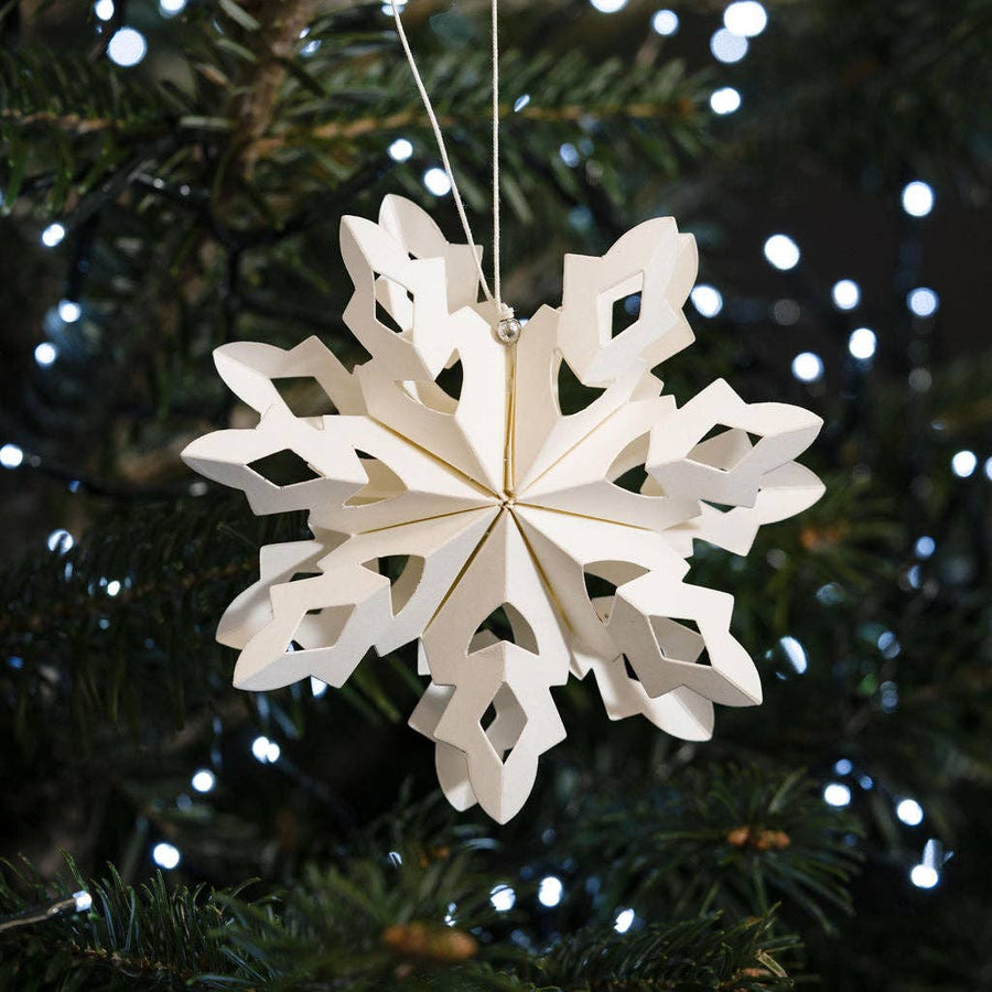 White Paper Snowflake Hanging Decoration | 11cm - Thedanes.co.uk - Creative & Sustainable Living The Scandinavian Way
