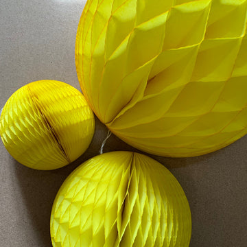 Yellow Honeycomb Paper Balls | Seconds