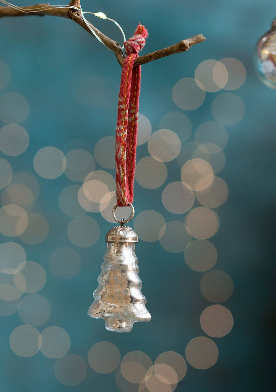 Antique Silver Recycled Glass Baubles | Set of 6 | Fair Trade - Thedanes.co.uk - Creative & Sustainable Living The Scandinavian Way