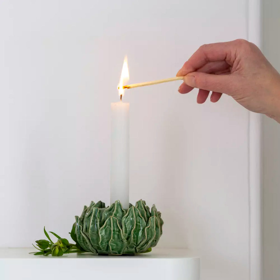 Artichoke Ceramic Candle Holder | Tealight or 22mm Dinner Candle - Thedanes.co.uk - Creative & Sustainable Living The Scandinavian Way