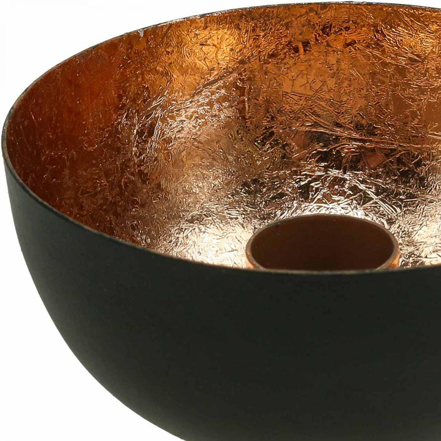 Black & Bronze Metal Candle Holder Bowl - Thedanes.co.uk - Creative & Sustainable Living The Scandinavian Way