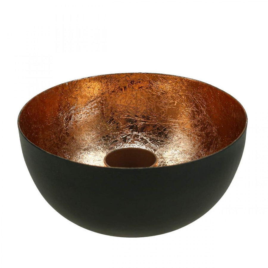 Black & Bronze Metal Candle Holder Bowl - Thedanes.co.uk - Creative & Sustainable Living The Scandinavian Way