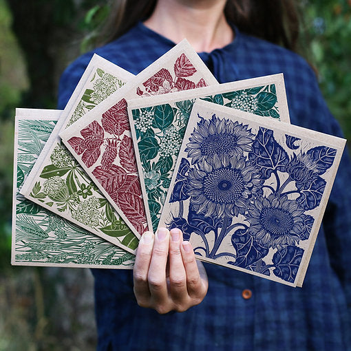 Botanical Cards - 5 pack - Linocut By Isla Middleton