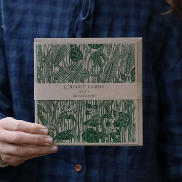 Botanical Cards - 5 pack - Linocut By Isla Middleton