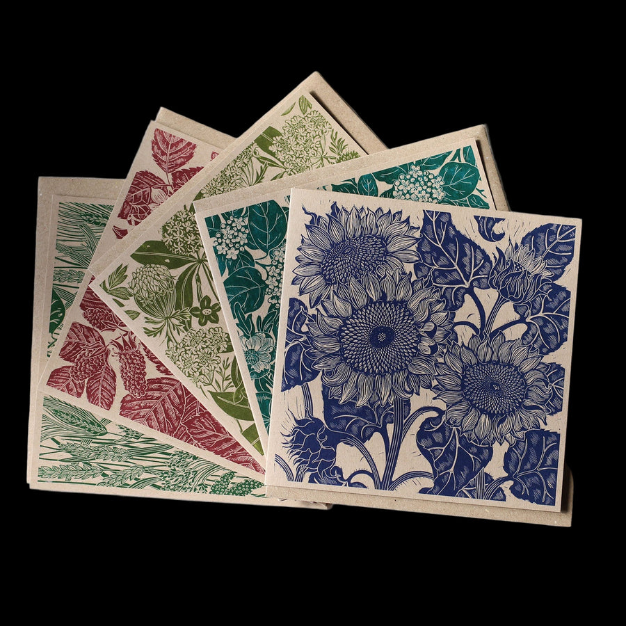 Botanical Cards - 5 pack - Linocut By Isla Middleton