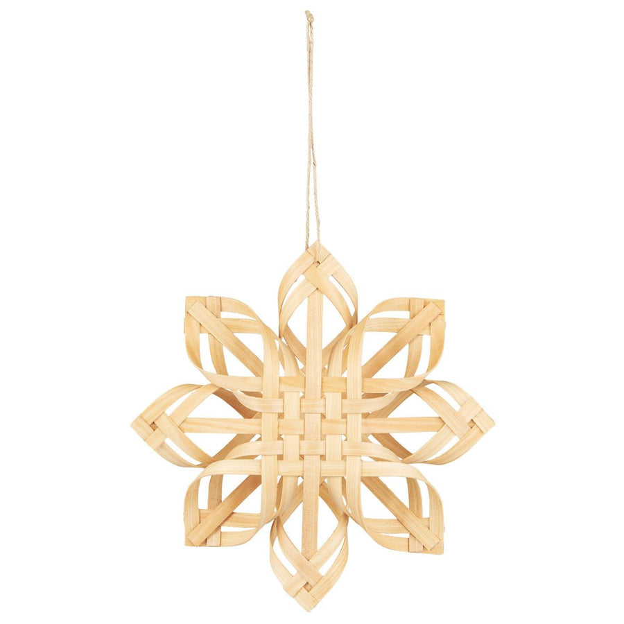 Scandinavian Braided Wood Snowflake Decoration | 25cm - Thedanes.co.uk - Creative & Sustainable Living The Scandinavian Way