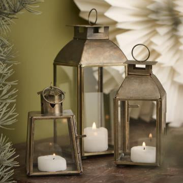 Brass & Glass Candle Lantern | 18.5cm - Thedanes.co.uk - Creative & Sustainable Living The Scandinavian Way