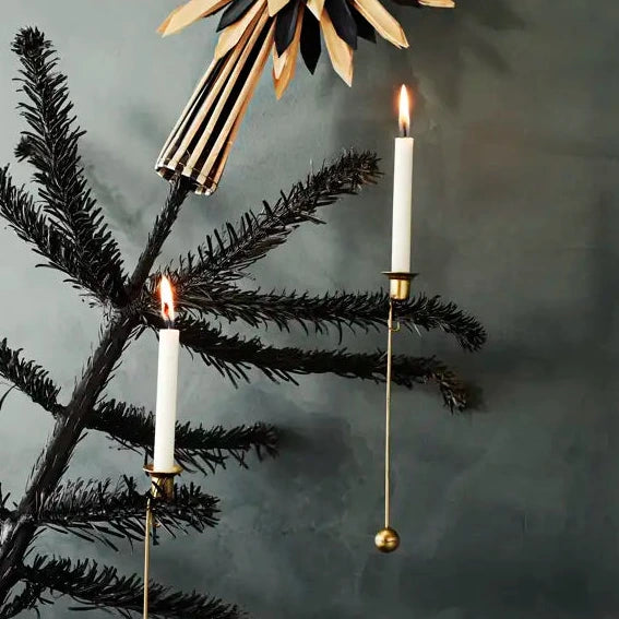 Christmas Tree Chime Candle Balance Holders - Brass
