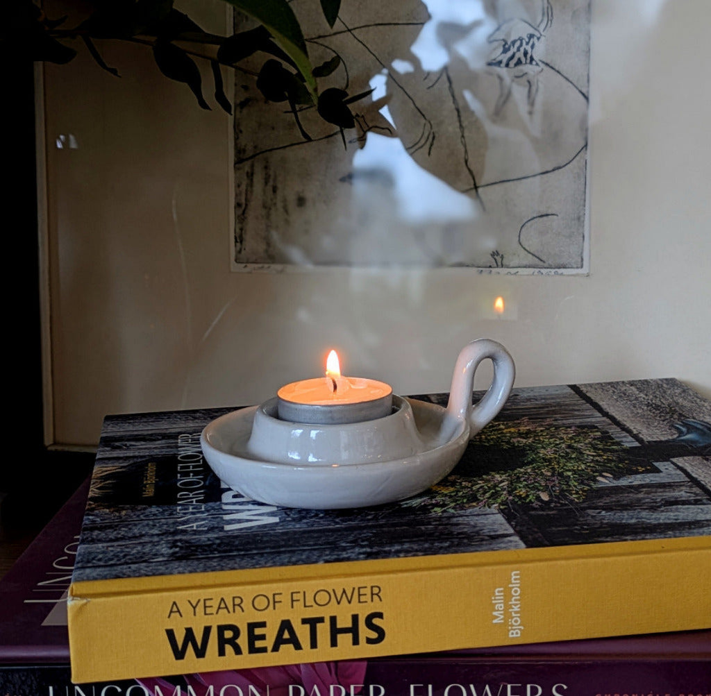 Ceramic 'Cup' Candle Holder Gift Set | Includes Tealights or Beeeswax Candles - Thedanes.co.uk - Creative & Sustainable Living The Scandinavian Way