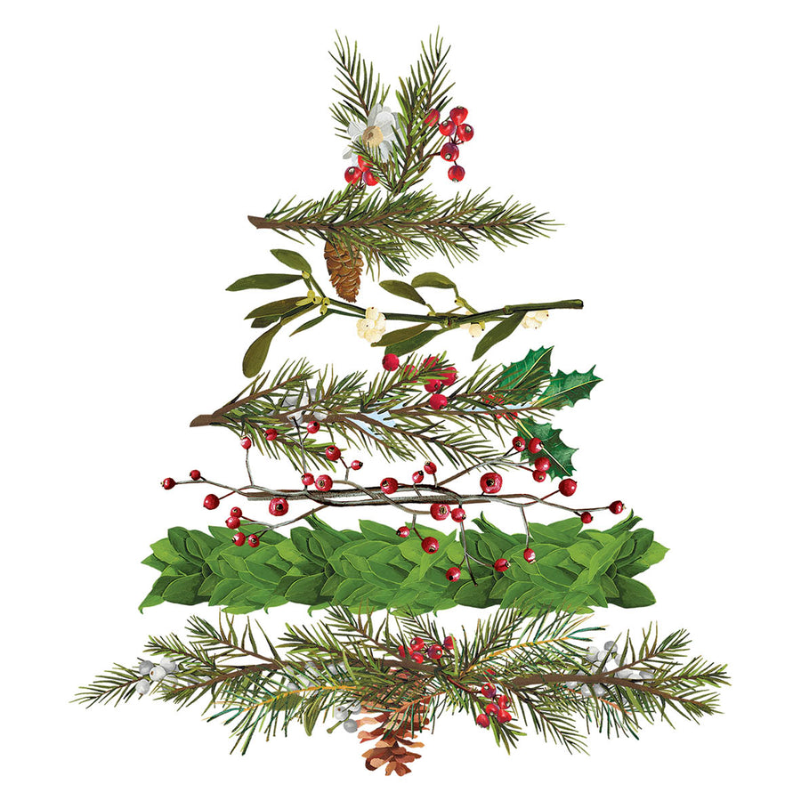 Christmas Arbour - Festive Foilage & Berries Paper Napkins