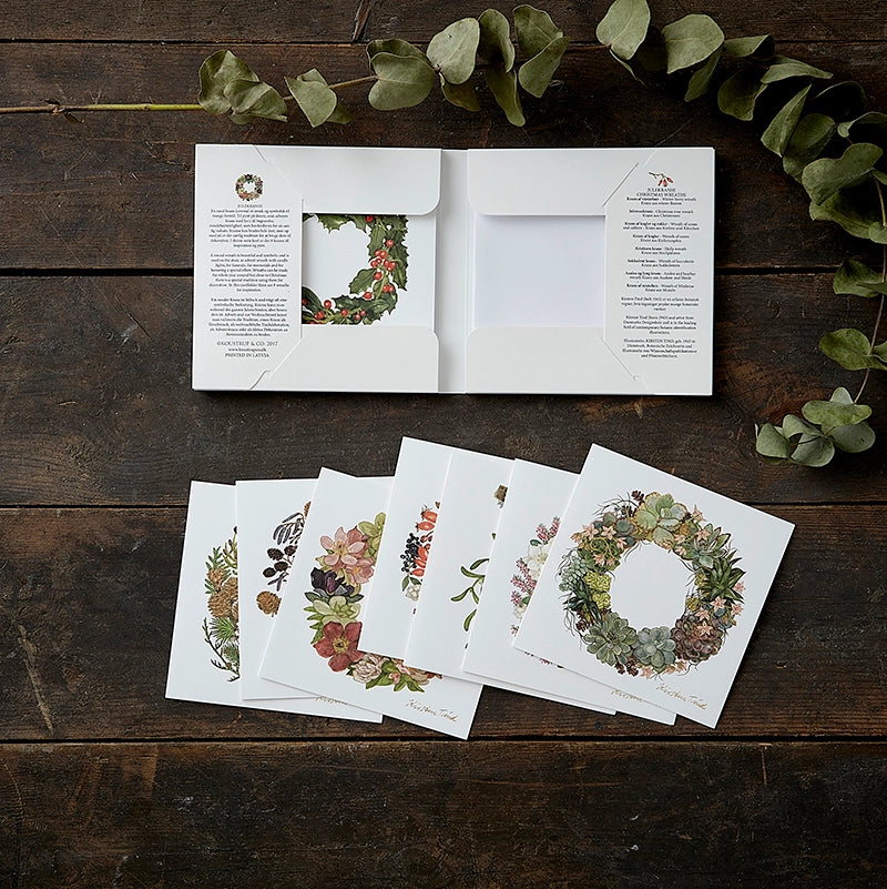 Christmas Wreath Cards | 8 Assorted - Square 15x15cm - Thedanes.co.uk - Creative & Sustainable Living The Scandinavian Way