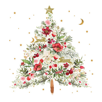 Christmas Tree - Festive Foilage, Berries & Blooms Paper Napkins | 33 x 33cm - Thedanes.co.uk - Creative & Sustainable Living The Scandinavian Way