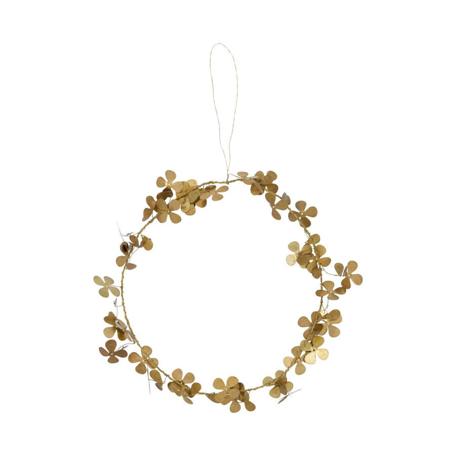 Clover Brass Finish Metal Wreath | 20cm - Thedanes.co.uk - Creative & Sustainable Living The Scandinavian Way