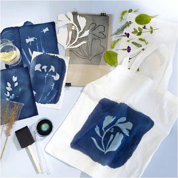 Cyanotype Textile & Tote Bag Print Craft Kit - Thedanes.co.uk - Creative & Sustainable Living The Scandinavian Way
