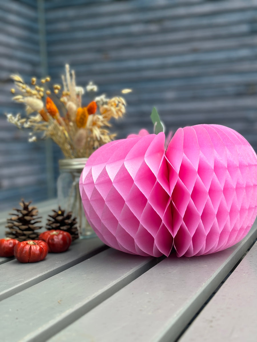 Honeycomb Paper Pumpkin Decoration | Rose Pink - Thedanes.co.uk - Creative & Sustainable Living The Scandinavian Way