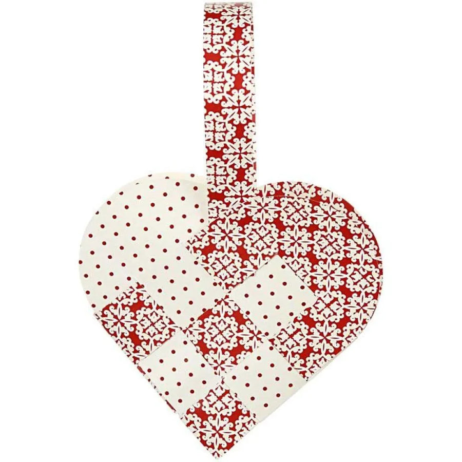 Danish Paper Christmas Heart Craft Decorations | Red & White Mixed Patterns - Thedanes.co.uk - Creative & Sustainable Living The Scandinavian Way