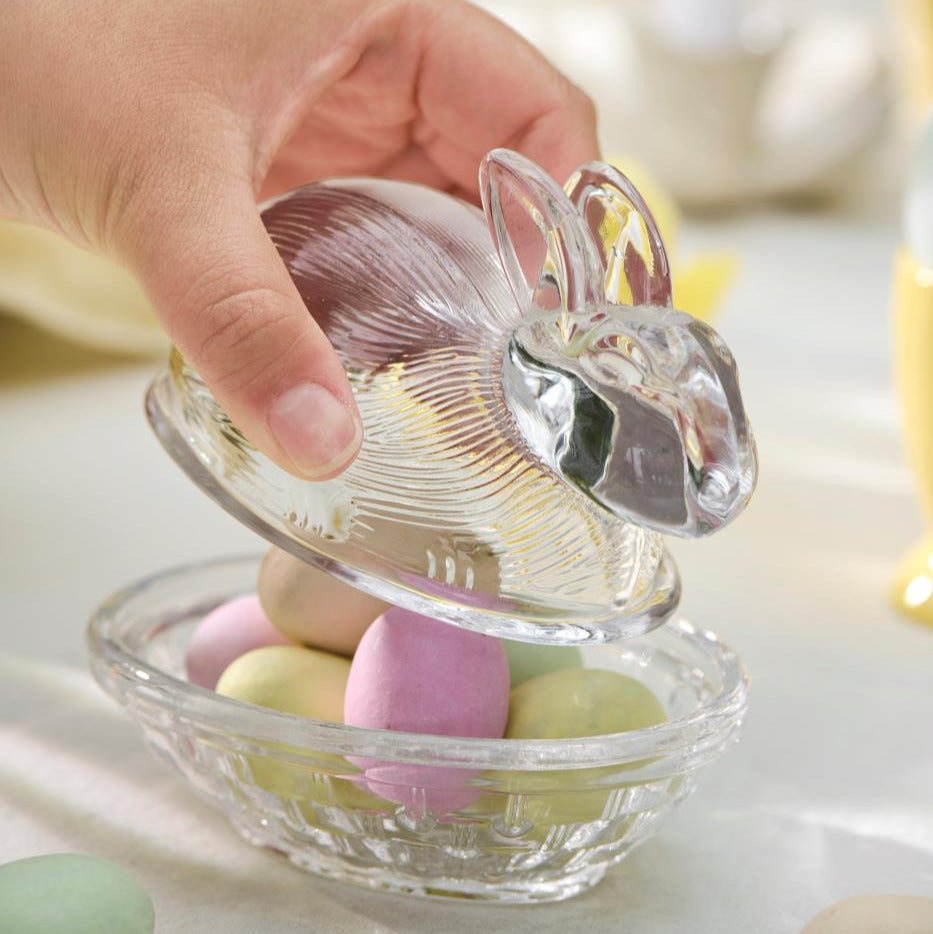 Decorative Easter Bunny Glass Trinket Box W/Lid - Thedanes.co.uk - Creative & Sustainable Living The Scandinavian Way