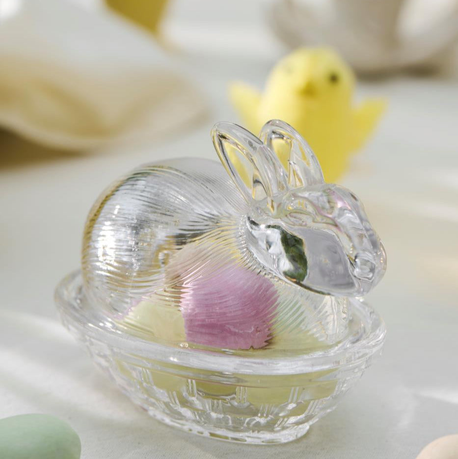 Decorative Easter Bunny Glass Trinket Box W/Lid – The Danes