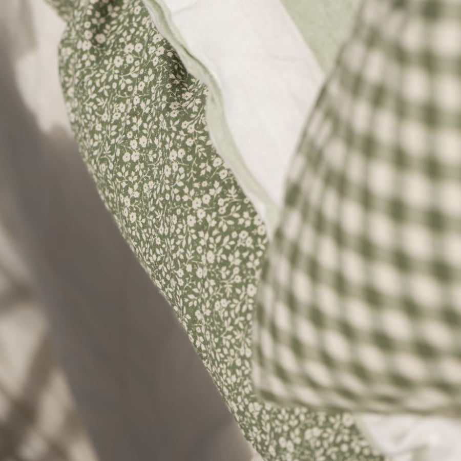 Green Floral Quilted Cotton Mattress - Scandinavian Living