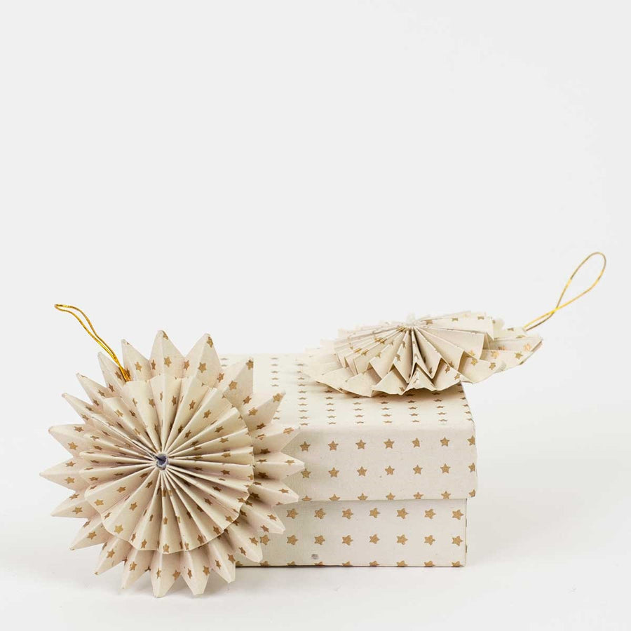Double Paper Fan Star Christmas Decoration | Boxed Set of 2 - Thedanes.co.uk - Creative & Sustainable Living The Scandinavian Way