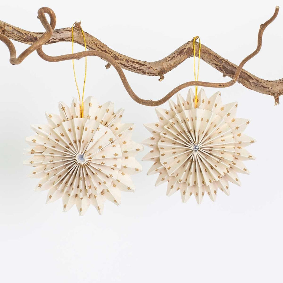 Double Paper Fan Star Christmas Decoration | Boxed Set of 2 - Thedanes.co.uk - Creative & Sustainable Living The Scandinavian Way