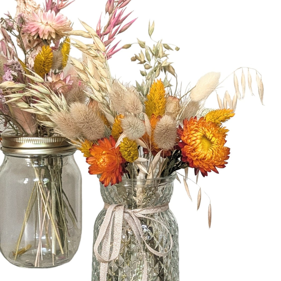 Dried Flowers Posy In Mason Jar Gift Set w/Daisy Lid - Thedanes.co.uk - Creative & Sustainable Living The Scandinavian Way