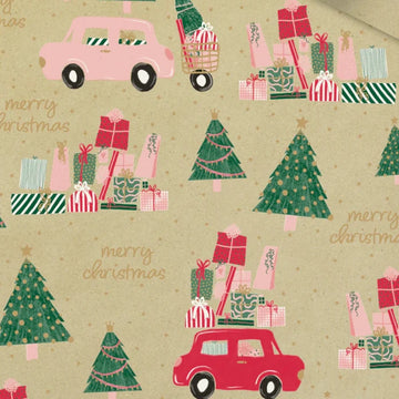 Driving Home For Christmas Gift Wrap Grass Paper - 50cm wide | 3M Roll - Thedanes.co.uk - Creative & Sustainable Living The Scandinavian Way